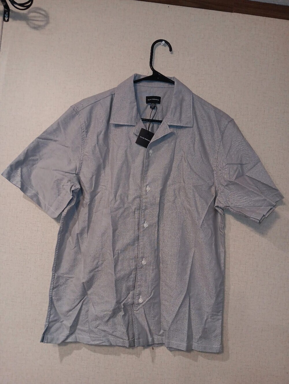 Club Monaco Women Short Sleeve Button-Down Shirt - Light Blue Sz S